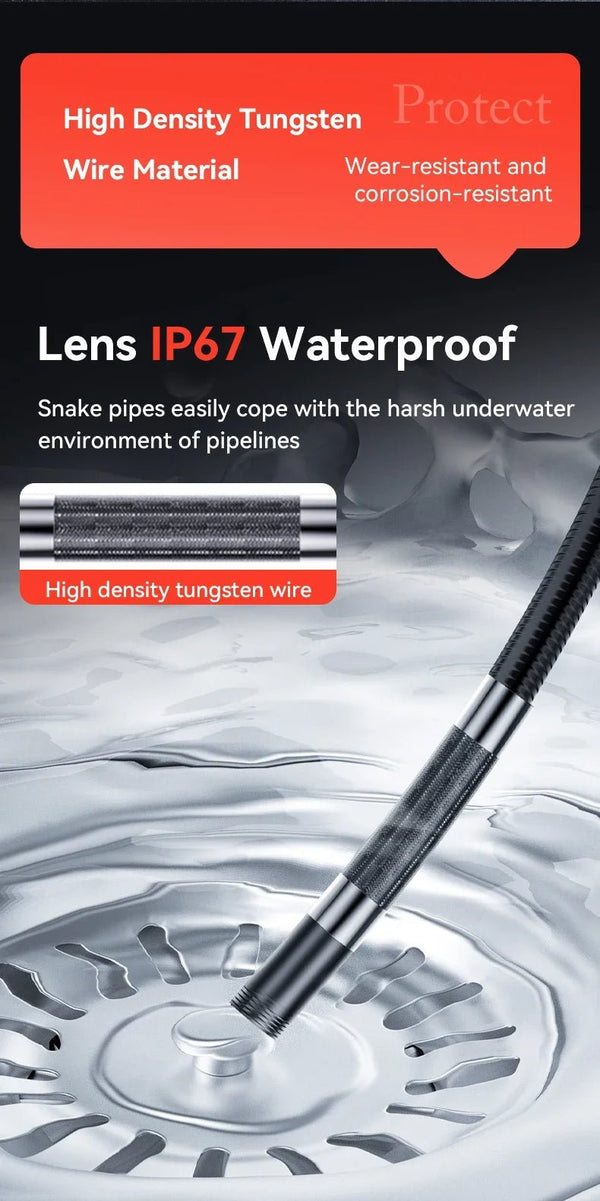 Two - Way 360 Rotating Borescope - 1080P Camera With Light 6mm Probe Hooks - stepyours.com