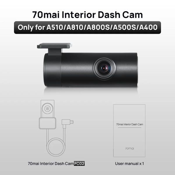 70Mai RC12 Rear Cam Dual Channel Interior Dash Cam With Parking Recording A810 - stepyours.com