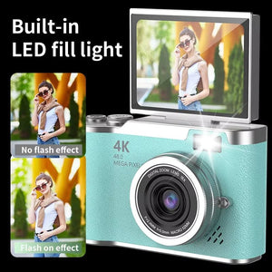 4K 48MP Digital Camera Camcorder For Kids Beginners With 2.4 Inch Screen - stepyours.com