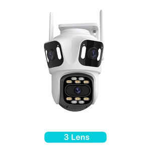Three Lens PTZ IP Camera Outdoor HD WiFi Security Auto Tracking CCTV Hooks - stepyours.com