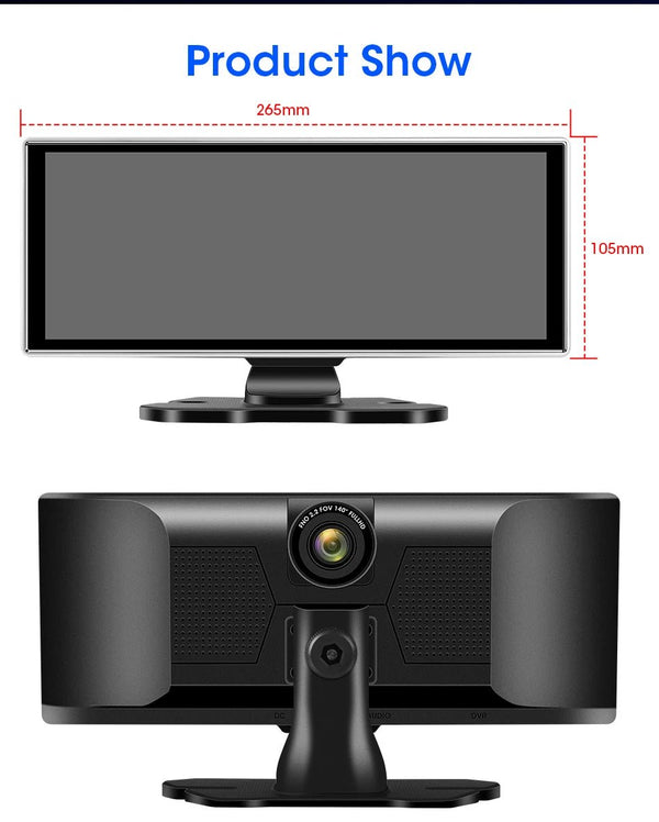 11.26 Inch 4K Dual Lens Dash Cam With Wireless CarPlay Android Auto GPS WiFi - stepyours.com