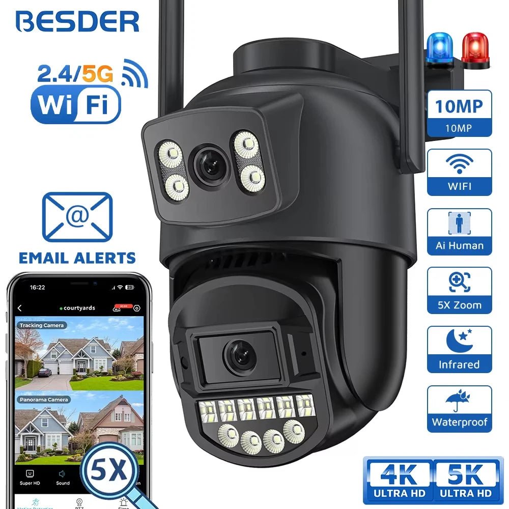 BESDER O - Kam Pro Dual - Lens 10MP - 8MP PTZ Outdoor WiFi Security Camera AI Detection - stepyours.com