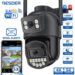 BESDER O - Kam Pro Dual - Lens 10MP - 8MP PTZ Outdoor WiFi Security Camera AI Detection - stepyours.com