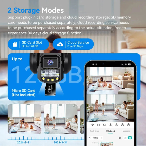 V380 Pro WiFi IP Camera Outdoor 12MP 6K Triple Lens Night Vision - Weatherproof by stepyours.com
