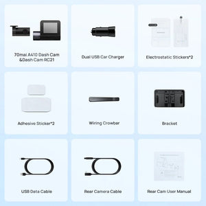 70mai Dash Cam A410 Front 1440P Rear 1080P Car DVR 256GB 24H Parking - stepyours.com