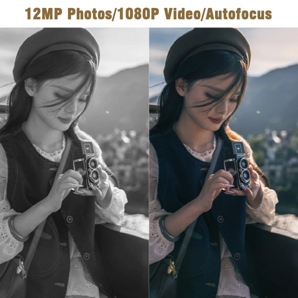 Vintage Mini Digital Camera Autofocus 12MP 1080P FHD Video Vlogging Portable - stepyours.com
