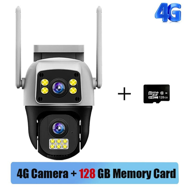 8MP 4G Dual Lens Outdoor Surveillance Camera - With PTZ And Dual Screen - stepyours.com