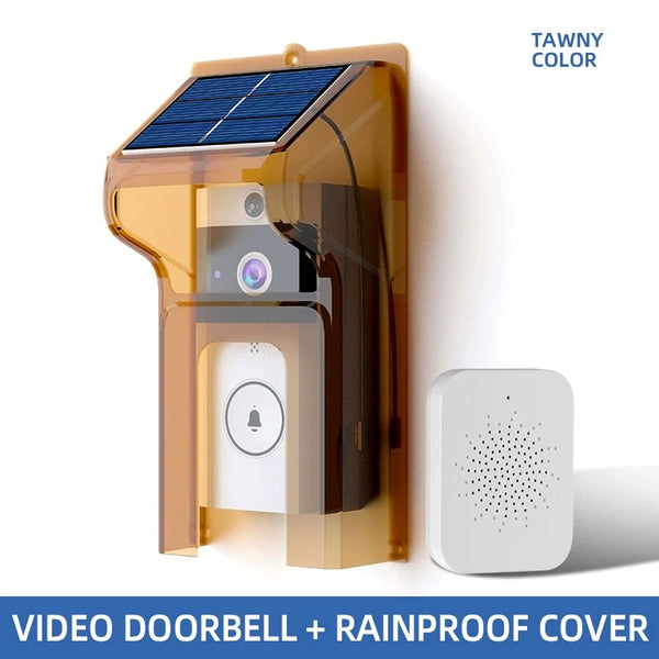 Waterproof Outdoor Wireless Doorbell with Solar Cover Camera WiFi Digital Door Peepholes Smart Home Intercom Video Eye Ring Bell by stepyours.com