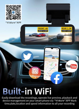 4K Dash Cam Dual Lens With GPS WiFi Night Vision Never Miss A Moment - stepyours.com