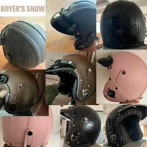 Retro Open Face Motorcycle Helmet — product view 2