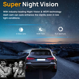 1080P WiFi Dual Dash Cam Front Inside Car with IR Night Vision Loop Recording - stepyours.com