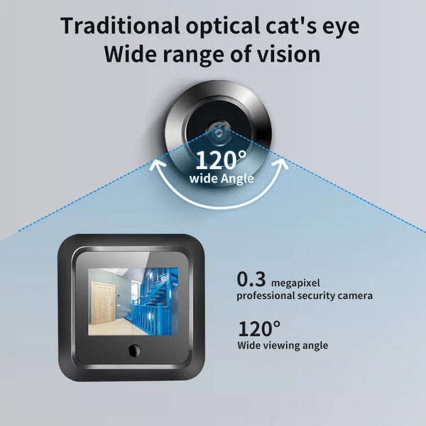 New 2.4 Inch Peephole 120° Smart Digital Door Viewer Camera Security Monitor 240x320 HD Visual Doorbell 300000 Pixels Resolutio by stepyours.com