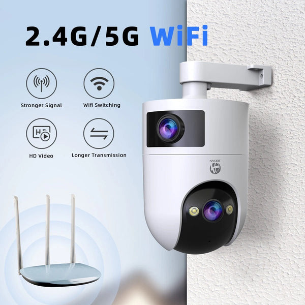 JOOAN 4K Outdoor 5G Wifi Surveillance Camera Dual Lens Auto Tracking PTZ CCTV - stepyours.com