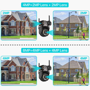 SmartVision 4K 8MP Outdoor WiFi PTZ Camera AI Auto Tracking Dual Lens by stepyours.com
