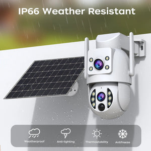 JOOAN S3 Solar Wireless Security Camera - Dual Lens 4K With PIR Hooks - stepyours.com