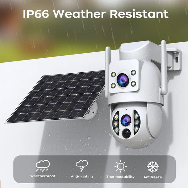 JOOAN Solar Wireless Outdoor Camera Dual Lens with 2 Way Audio CCTV - stepyours.com