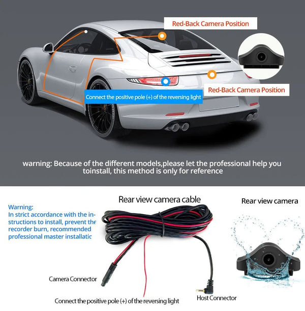 EACE 2.5K Mirror Dash Cam For Car Touch Screen With GPS WiFi 1440P Parking DVR - stepyours.com