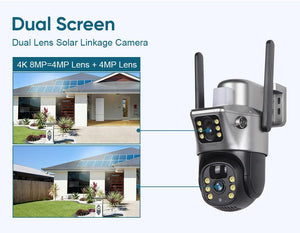 V380 Pro Solar Camera - Dual Lenses 8MP 4K 4G WiFi Night Vision - stepyours.com