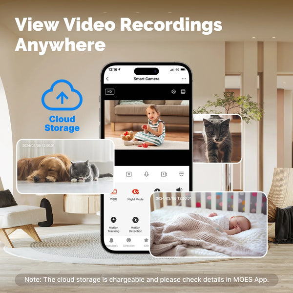 MOES Tuya WiFi Indoor Pan/Tilt Camera - 4MP HD Night Vision And Motion Alerts by stepyours.com