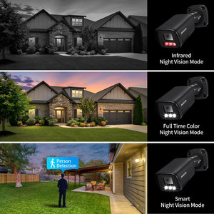 ASECAM 4K 8MP IP Camera Outdoor PoE AI Humanoid Detection Surveillance Hooks by stepyours.com