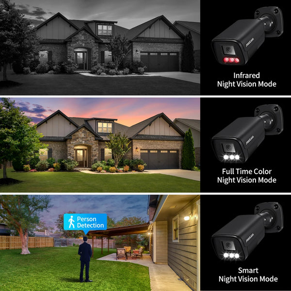 ASECAM 4K 8MP IP Camera Outdoor PoE AI Humanoid Detection Surveillance Hooks by stepyours.com