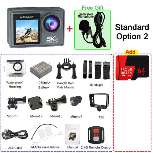 Adventure Ready Action Camera 5K 4K60FPS Dual IPS Touch LCD Waterproof 30M - stepyours.com