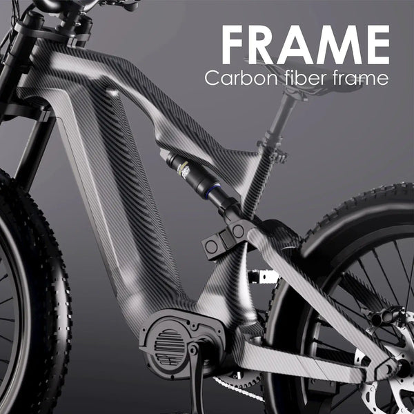HEZZO Carbon Fat Tire Electric Bike — product view 2