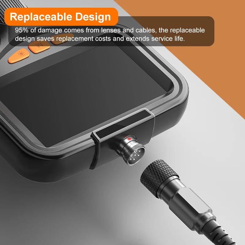 Four Point Three Inch Industrial Endoscope Camera 1080P HD 50m Rigid Cable - stepyours.com