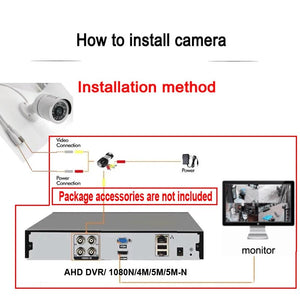 JIENUO 4K AHD Outdoor CCTV Camera - Waterproof Night Vision Security Monitor - stepyours.com