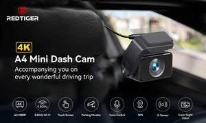 Redtiger A4 4K Dash Cam Front and Rear GPS and 5G WiFi Night Vision Parking - stepyours.com
