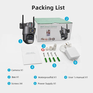 ICSEE 4K Dual Lens WIFI Camera - 2K Dual Screen PTZ Outdoor Security - stepyours.com
