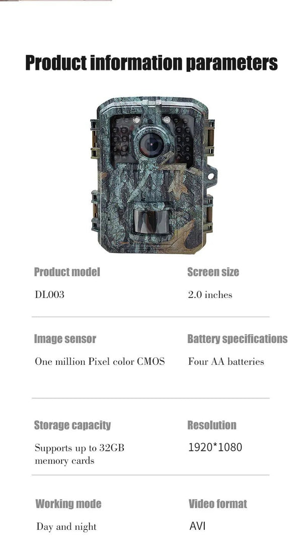 MiniDL003 Wild Hunter Camera 16MP 1080P Night Vision For Trails - stepyours.com