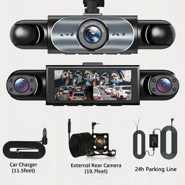 4 Channel Dash Cam 360 Degree Car Video Recorder Night Vision Parking Monitor - stepyours.com