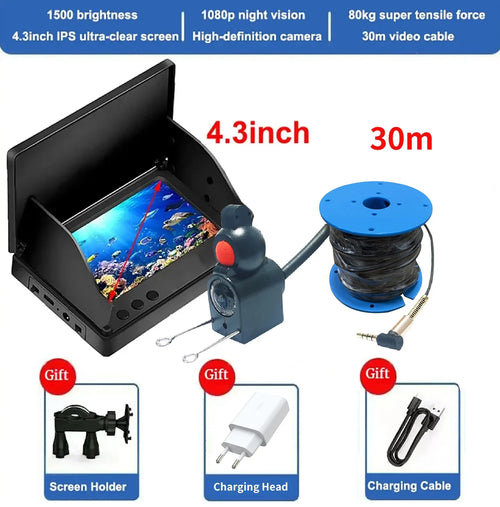 Portable Fish Depth Finder Handheld 1080P Underwater Camera With 4.3 Inch LCD - stepyours.com