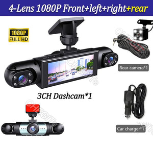 4 Lens Car DVR 360 Degree Dash Cam 1080P Front Left Right Rear View Camera - stepyours.com