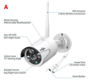 Hiseeu Wireless IP Camera 3MP Waterproof Indoor Outdoor Security WiFi Kit - stepyours.com
