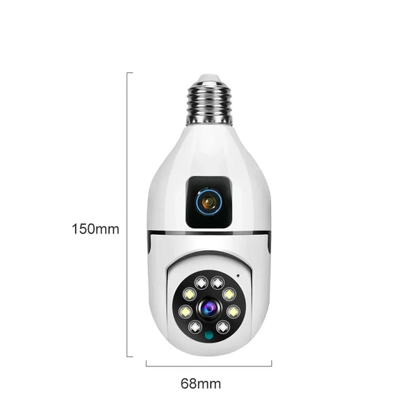 8MP E27 Bulb WiFi Camera - Color Night Vision With 8X Zoom And Dual Lens - stepyours.com