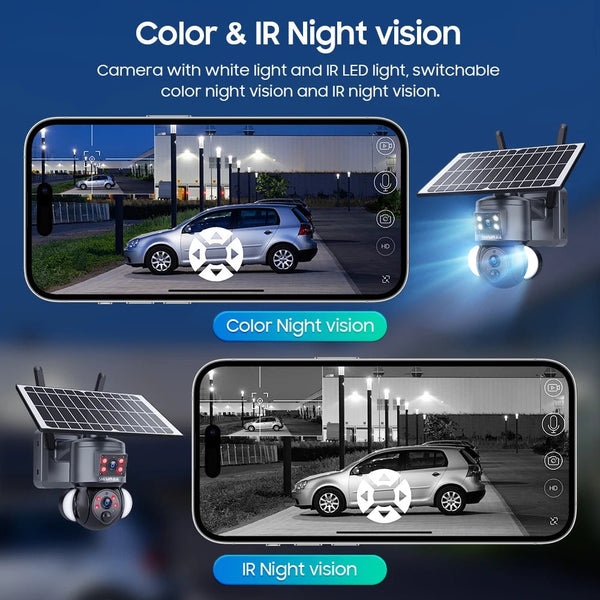 SHIWOJIA 4K 8MP Solar Camera With 4G SIM WiFi Color Night Vision PTZ Dual Lens - stepyours.com