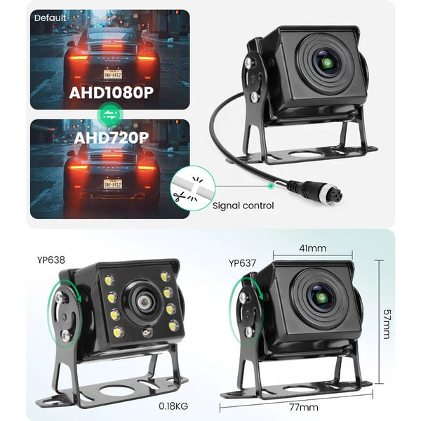 GreenYi 170 Degree AHD 1920x1080 Fisheye Car Bus Truck Rear View Camera - stepyours.com