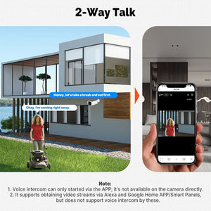 MOES Solar Powered WiFi Security Camera 4MP IP65 Waterproof Alexa Google Home - stepyours.com