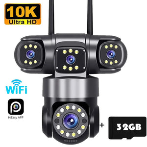 10K 20MP Outdoor WiFi Security Camera 360 Degree PTZ With 4 Lenses And 16X Zoom - stepyours.com