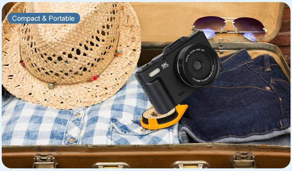 5K Compact Digital Camera With 18X Zoom 180 Degree Flip Screen For YouTube Vlog - stepyours.com