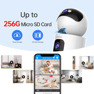 Lenovo 4K IP Camera - Dual Lens 5G WiFi Auto Tracking For Home Surveillance by stepyours.com