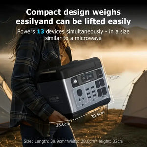 OUKITEL Solar Generator 2000E Pro 3200W | 2048Wh portable power station (6400W peak), 4500+ cycle LiFePO4 battery, additional solar panel expansion, 50-minute fast charging, suitable for outdoor camping, travel, and power out