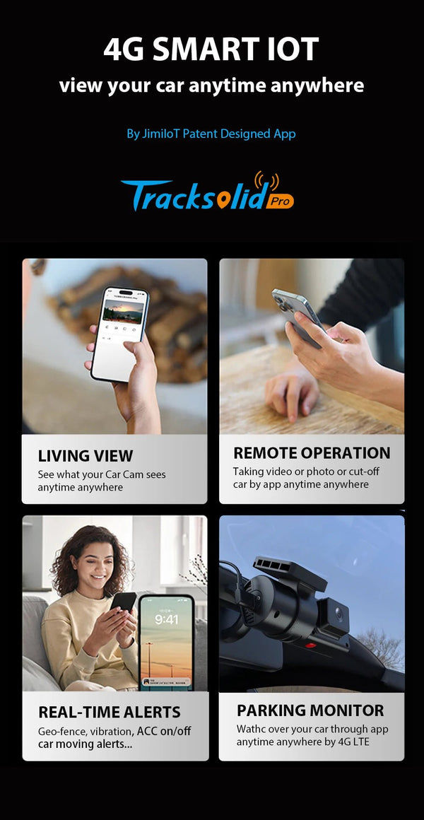 Jimi JC181 Mini 4G Dash Cam Dual Lens Live Stream GPS Tracking WiFi Hotspot - stepyours.com