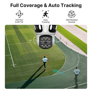 Three Lens PTZ IP Camera Outdoor WiFi Security Auto Tracking Three Screen App by stepyours.com