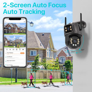SmartVision 4K 8MP Outdoor WiFi PTZ Camera AI Auto Tracking Dual Lens by stepyours.com
