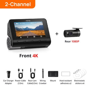 70mai Dash Cam 4K A800SE Dual Channel 24H Parking HDR WiFi 6 Voice Control - stepyours.com