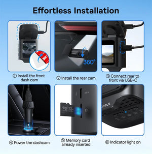 Baseus VD1 3K Dash Cam Front And Rear With GPS Supercapacitor 24H Parking - stepyours.com