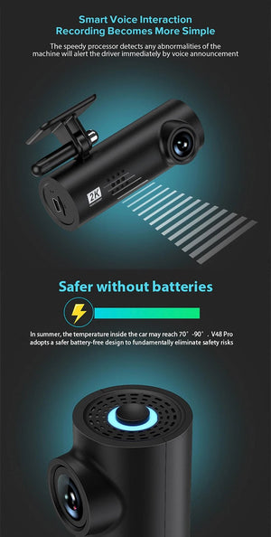 4K WiFi Dash Cam For Car Front Camera 24H Parking Monitor Black Box - stepyours.com